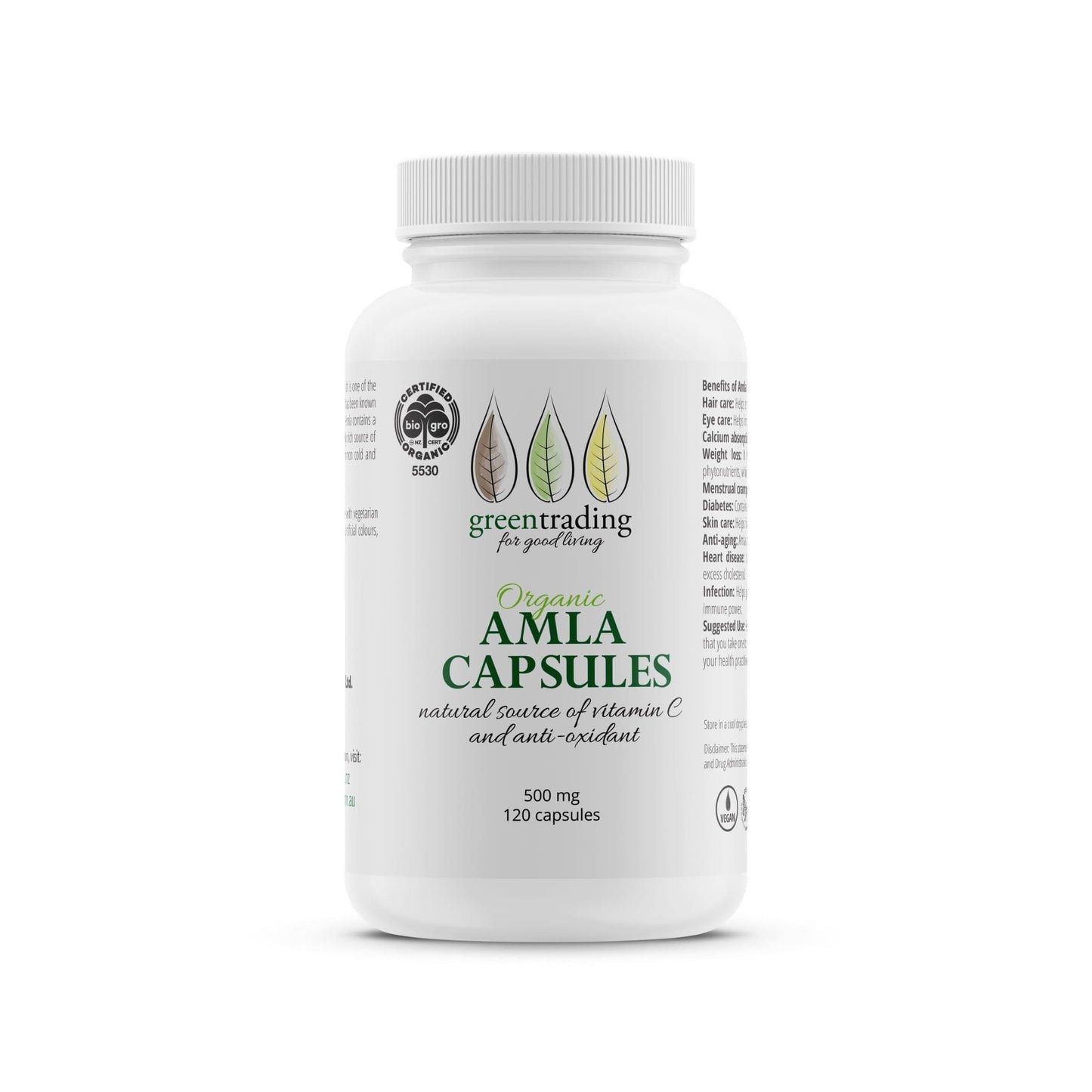 Organic Amla Capsules Vitamin C for Hair Health
