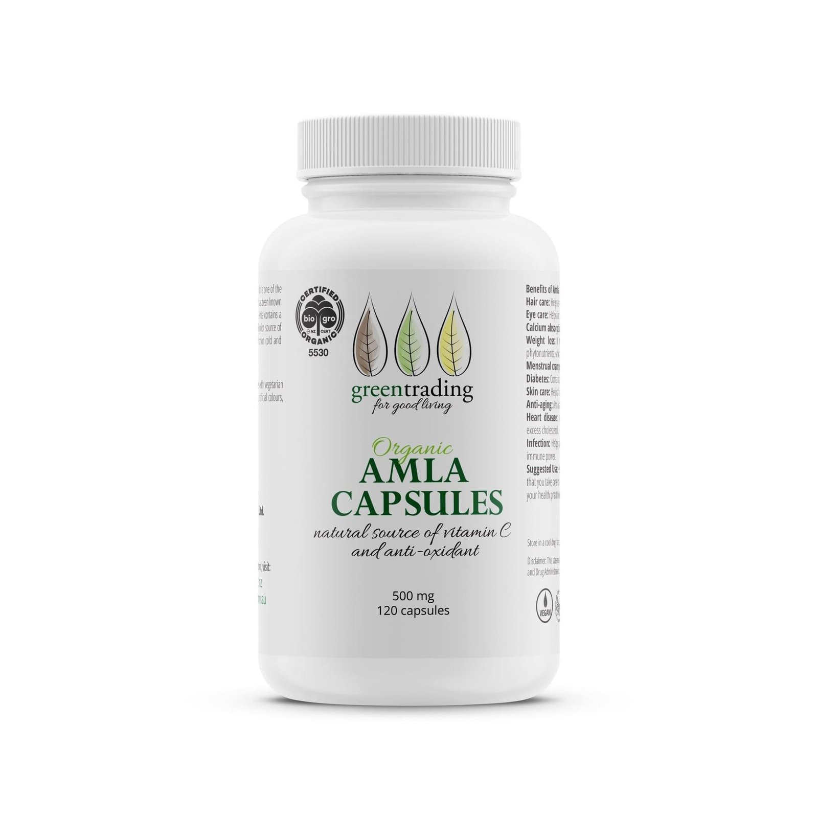 Organic Amla Capsules Vitamin C for Hair Health