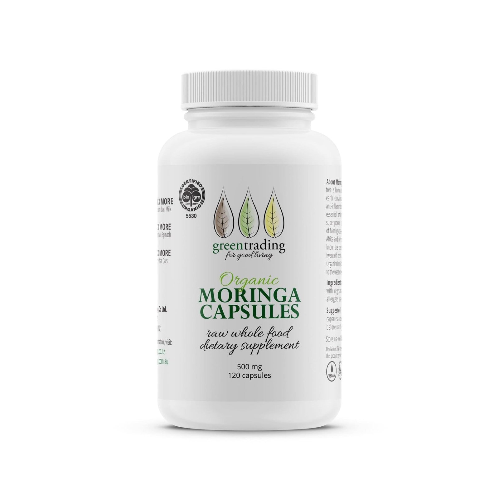 Organic Moringa Capsules NZ for a convenient daily green superfood energy boost.