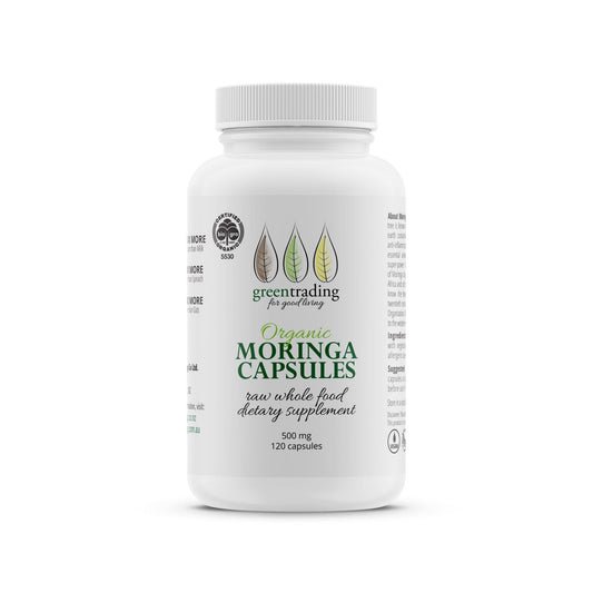 Organic Moringa Capsules NZ for a convenient daily green superfood energy boost.